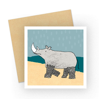 Animal Fun Rhino Greeting Card