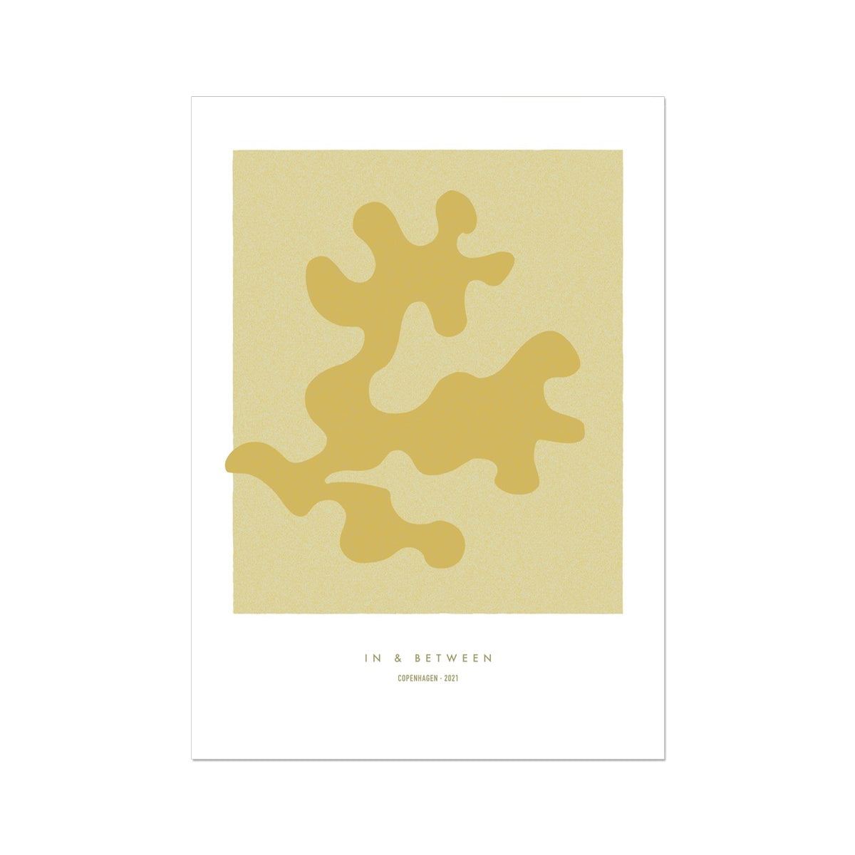 Art print of maple coloured oak leaf on a lighter maple background with white space around.